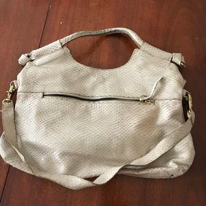Foley & Corinna Snake Tectured Bone City Clutch